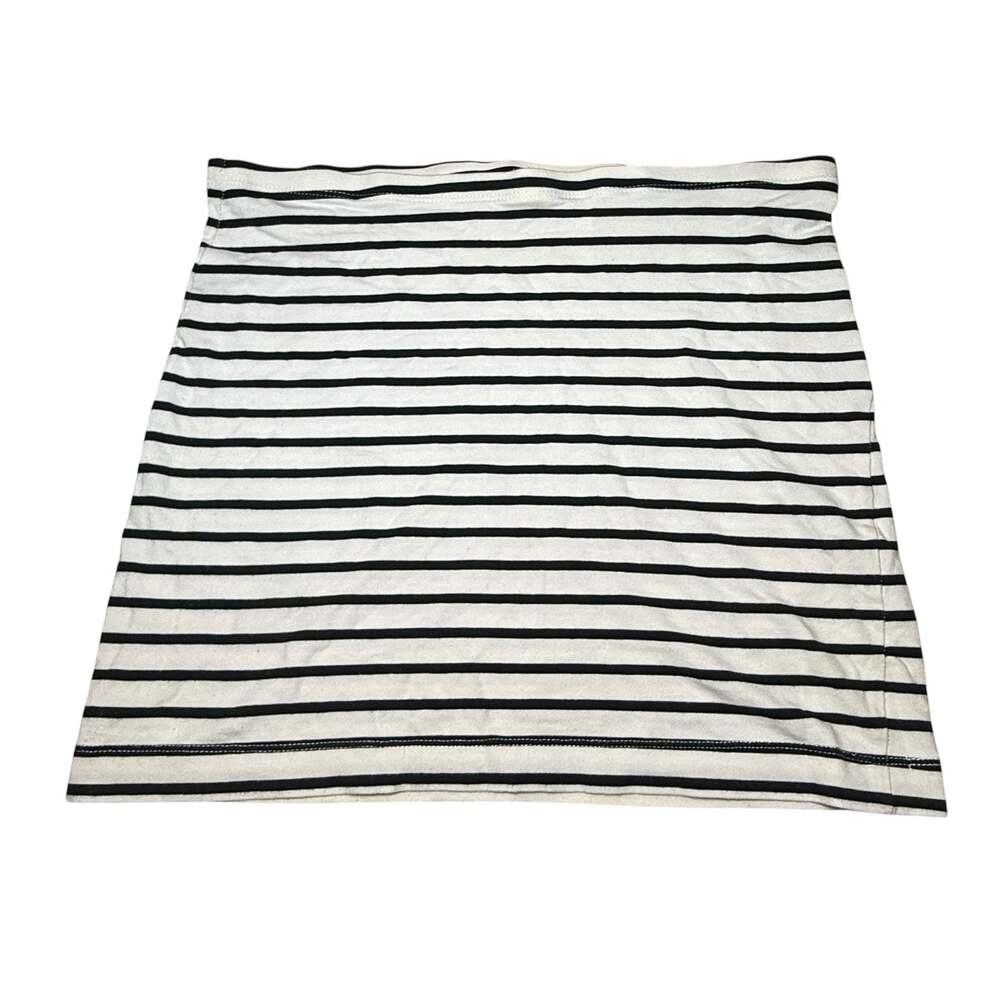H&M Black White Striped Mini Skirt